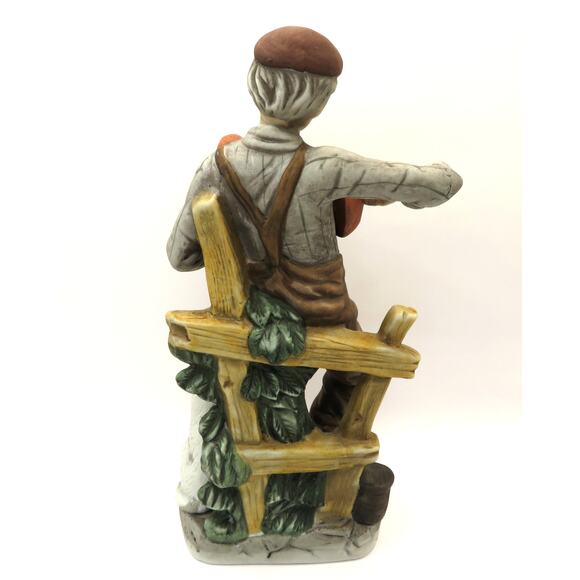 Vintage Hand Painted Porcelain Accordion Player Figurine & Dog Capodimonte Style - Picture 5 of 11